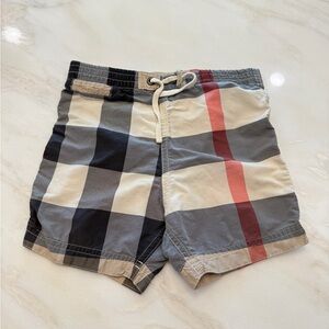 Burberry Kids Swim Trunks - Black, Gray, Red, White Check